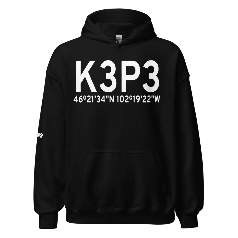 Mott Municipal Airport (K3P3) ICAO Hoodie Sweatshirt 