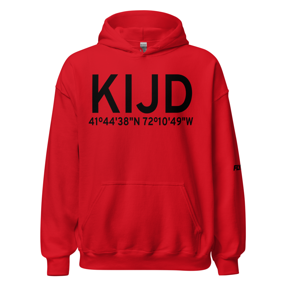 Windham Airport (KIJD) ICAO Hoodie Sweatshirt 