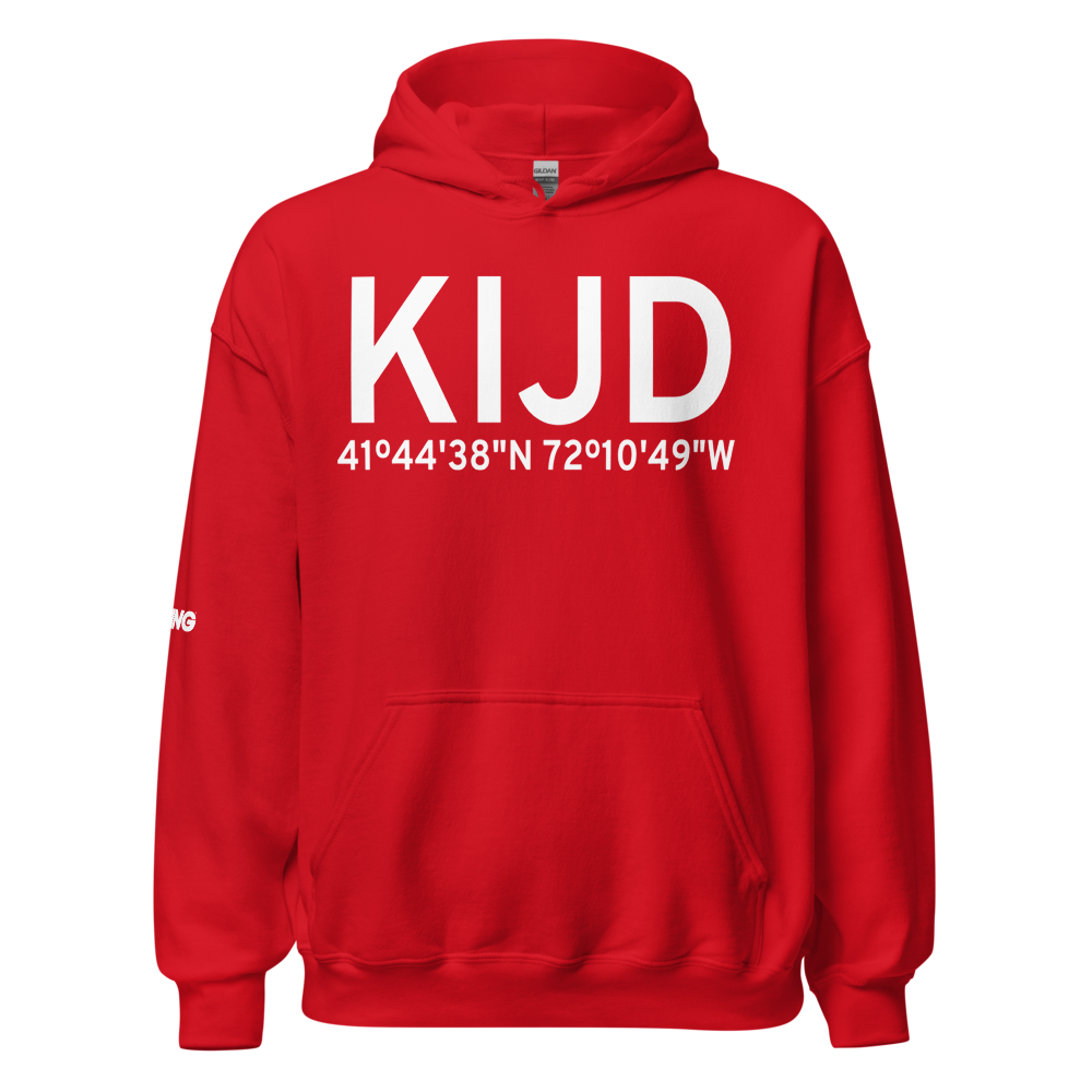 Windham Airport (KIJD) ICAO Hoodie Sweatshirt 