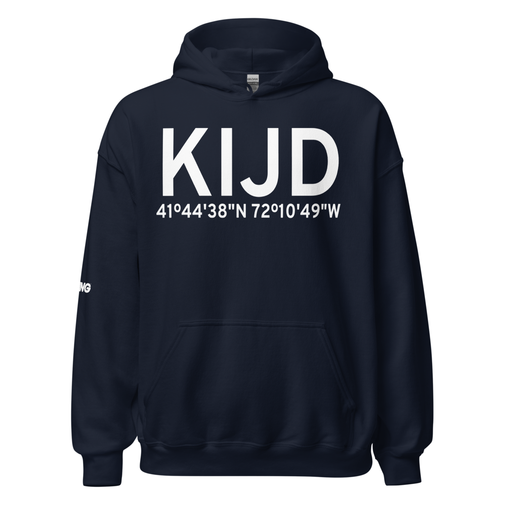 Windham Airport (KIJD) ICAO Hoodie Sweatshirt 