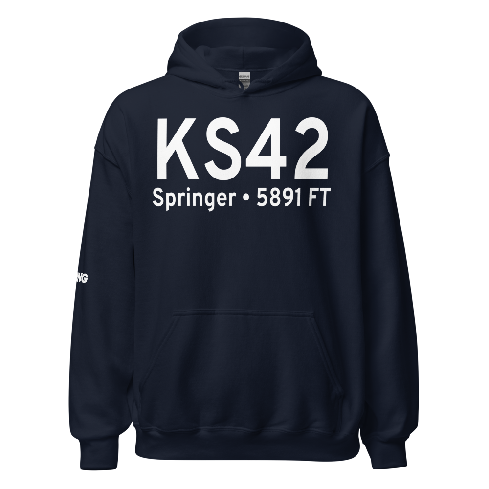 Springer Municipal Airport (KS42) ICAO Hoodie Sweatshirt 