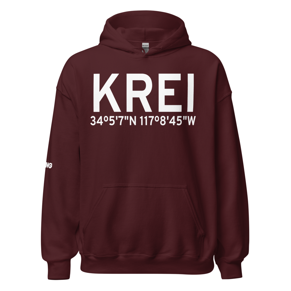 Redlands Municipal Airport (KREI) ICAO Hoodie Sweatshirt 