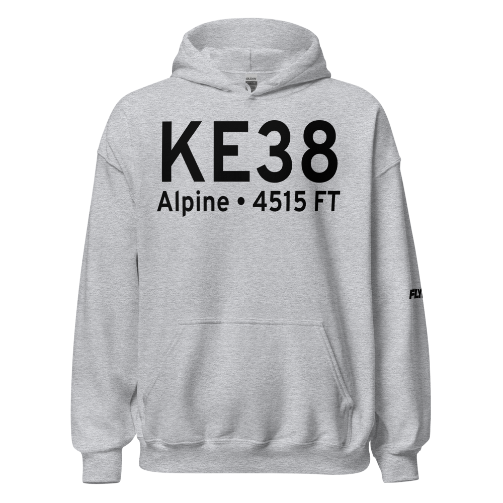 Alpine Casparis Municipal Airport (KE38) ICAO Hoodie Sweatshirt 