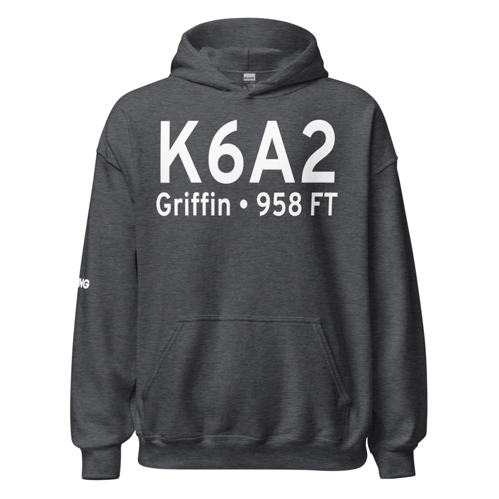 Griffin Spalding County Airport (K6A2) ICAO Hoodie Sweatshirt 