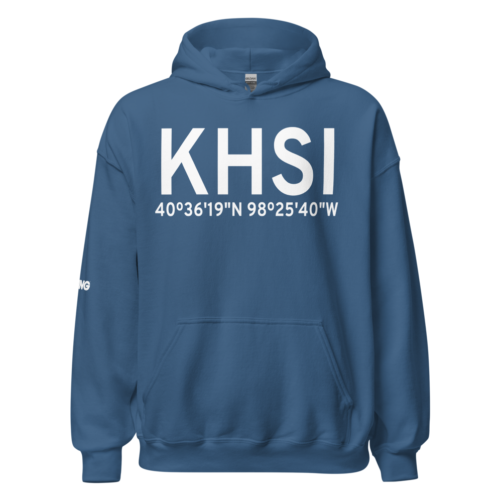 Hastings Municipal Airport (KHSI) ICAO Hoodie Sweatshirt 
