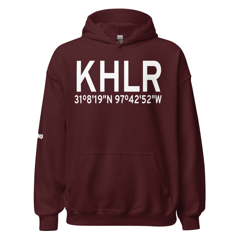 Hood Army Air Field (KHLR) ICAO Hoodie Sweatshirt 