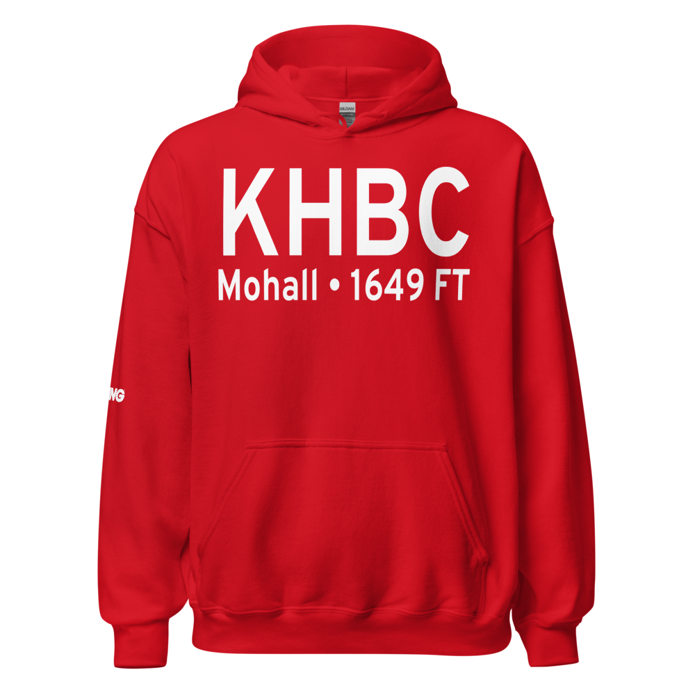 Mohall Municipal Airport (KHBC) ICAO Hoodie Sweatshirt 