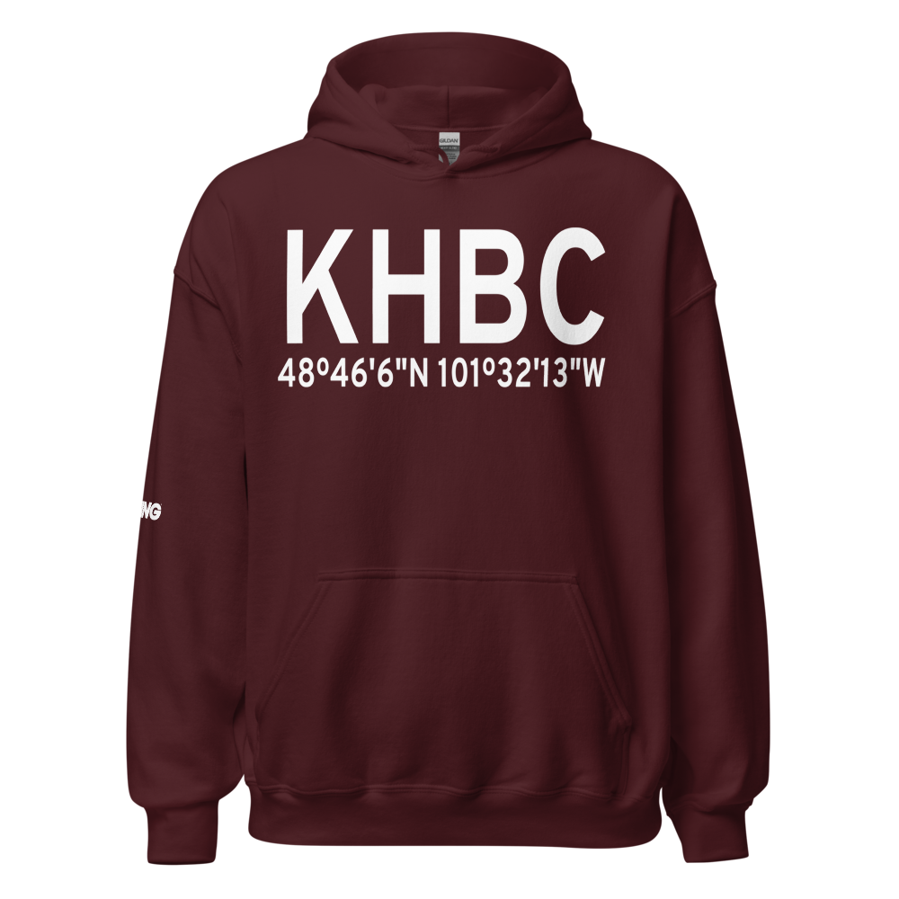 Mohall Municipal Airport (KHBC) ICAO Hoodie Sweatshirt 