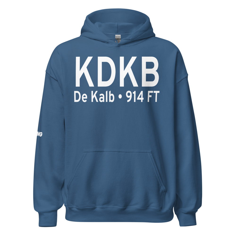De Kalb Taylor Municipal Airport (KDKB) ICAO Hoodie Sweatshirt 