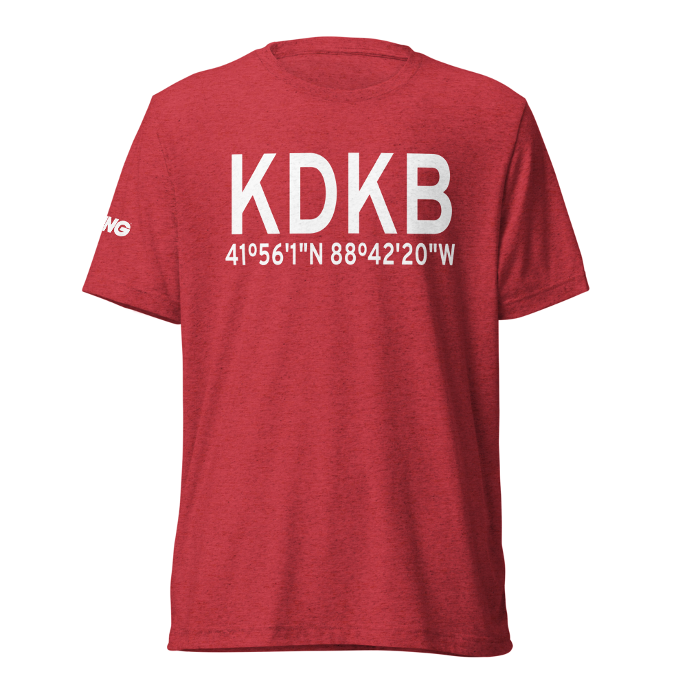 De Kalb Taylor Municipal Airport (KDKB) ICAO Tri-blend T-Shirt 