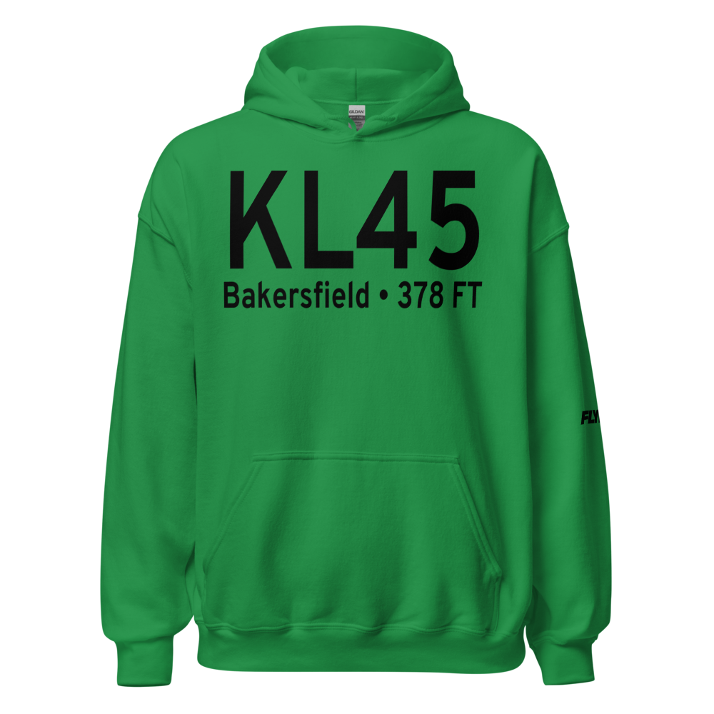 Bakersfield Municipal Airport (KL45) ICAO Hoodie Sweatshirt 