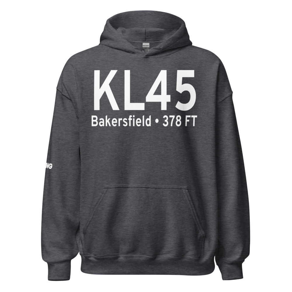 Bakersfield Municipal Airport (KL45) ICAO Hoodie Sweatshirt 