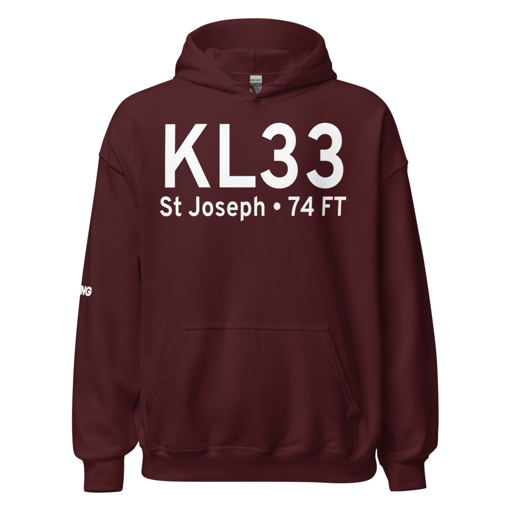 Tensas Parish Airport (KL33) ICAO Hoodie Sweatshirt 