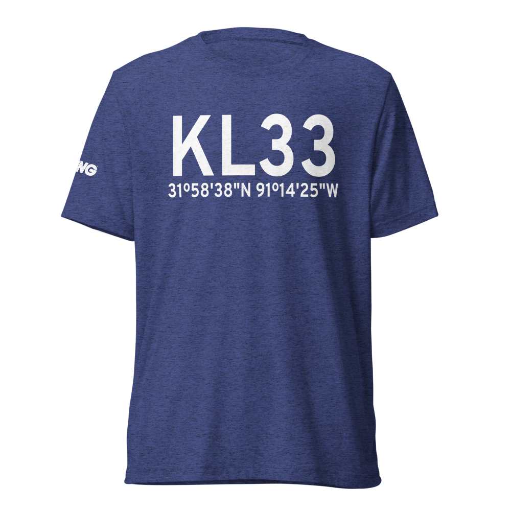 Tensas Parish Airport (KL33) ICAO Tri-blend T-Shirt 