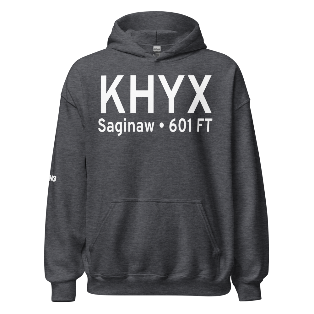 Saginaw County H.W. Browne Airport (KHYX) ICAO Hoodie Sweatshirt 