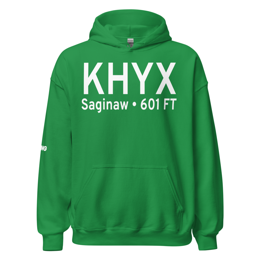 Saginaw County H.W. Browne Airport (KHYX) ICAO Hoodie Sweatshirt 