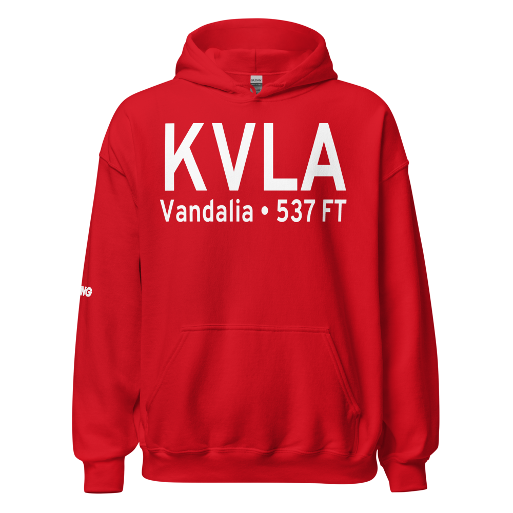 Vandalia Municipal Airport (KVLA) ICAO Hoodie Sweatshirt 