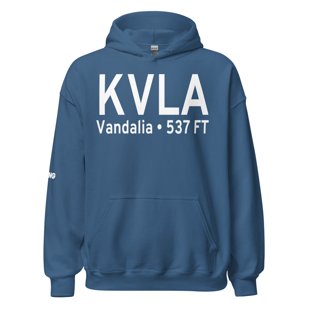 Vandalia Municipal Airport (KVLA) ICAO Hoodie Sweatshirt 