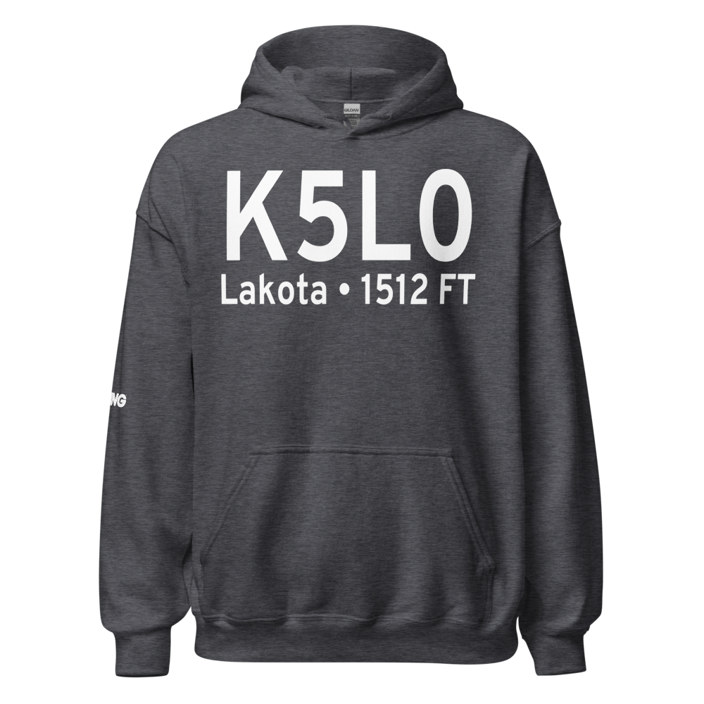 Lakota Municipal Airport (K5L0) ICAO Hoodie Sweatshirt 