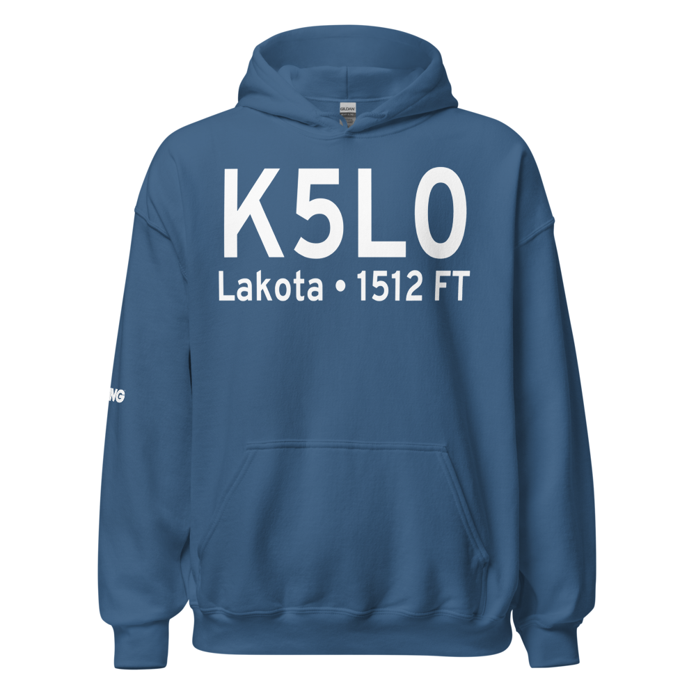 Lakota Municipal Airport (K5L0) ICAO Hoodie Sweatshirt 