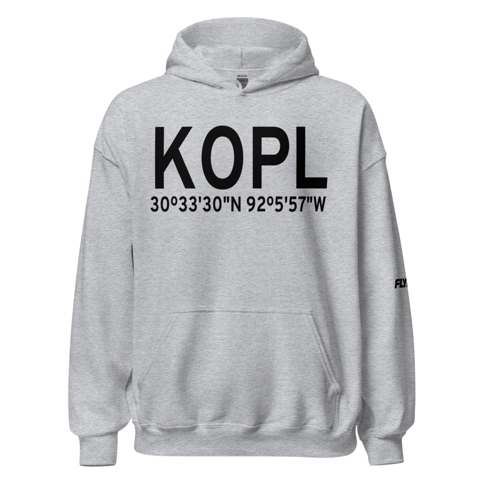 St Landry Parish Ahart Field (KOPL) ICAO Hoodie Sweatshirt 