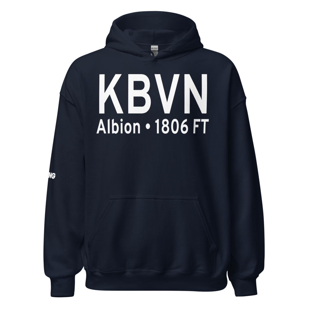 Albion Municipal Airport (KBVN) ICAO Hoodie Sweatshirt 