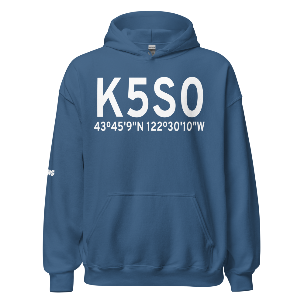 Oakridge State Airport (K5S0) ICAO Hoodie Sweatshirt 