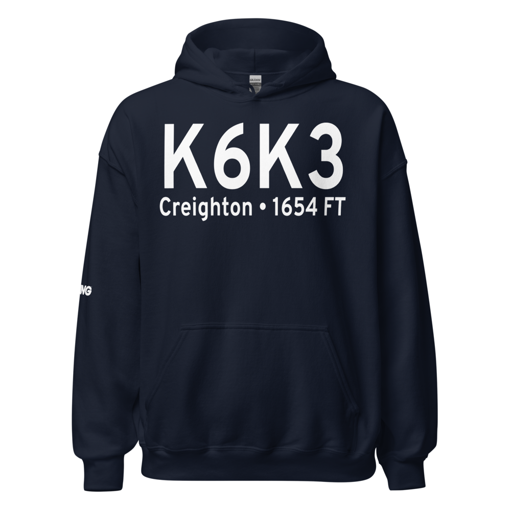 Creighton Municipal Airport (K6K3) ICAO Hoodie Sweatshirt 