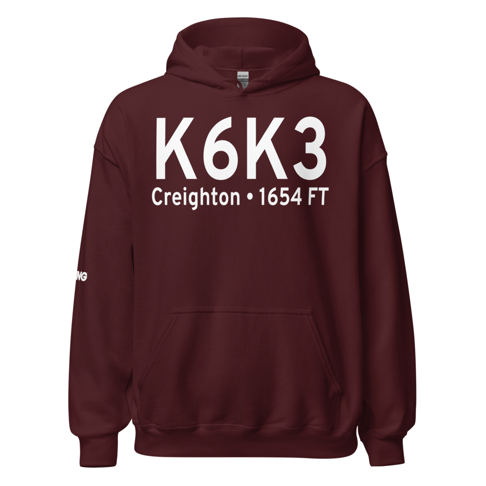 Creighton Municipal Airport (K6K3) ICAO Hoodie Sweatshirt 
