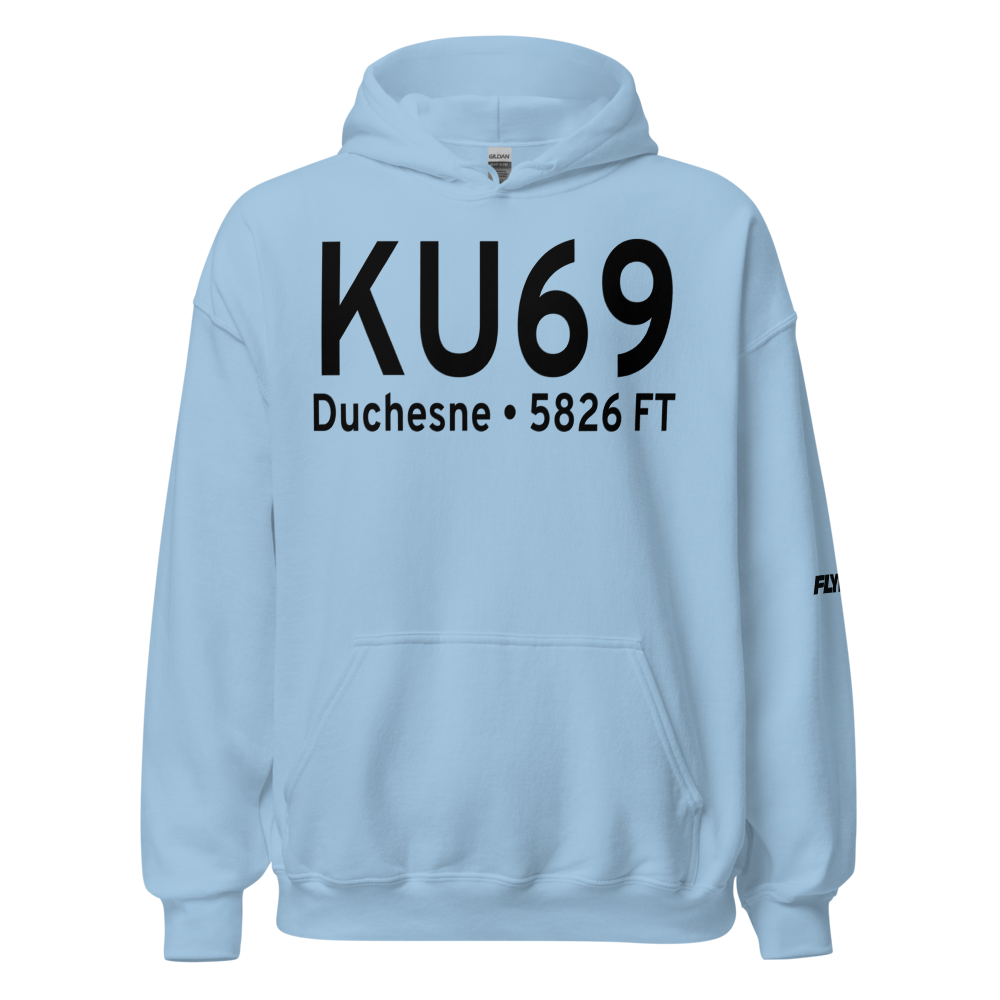 Duchesne Municipal Airport (KU69) ICAO Hoodie Sweatshirt 