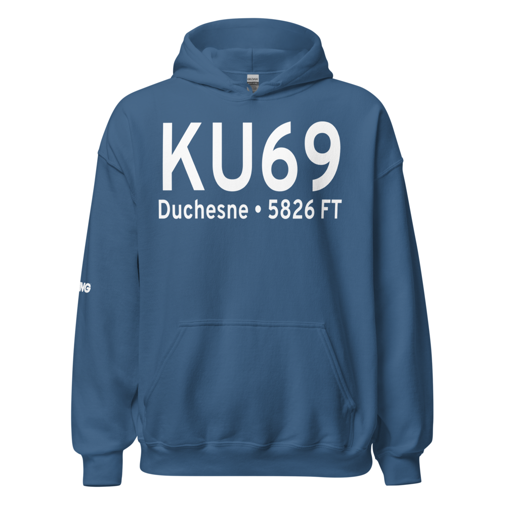 Duchesne Municipal Airport (KU69) ICAO Hoodie Sweatshirt 