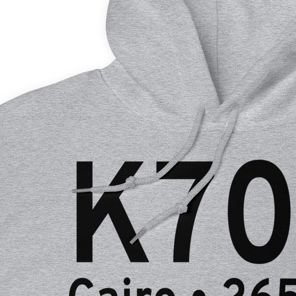 Cairo Grady County Airport (K70J) ICAO Hoodie Sweatshirt 