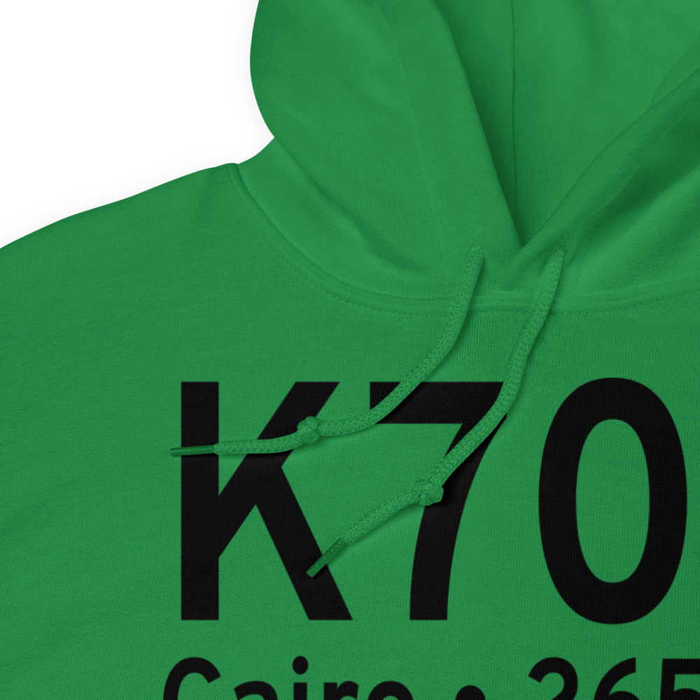 Cairo Grady County Airport (K70J) ICAO Hoodie Sweatshirt 
