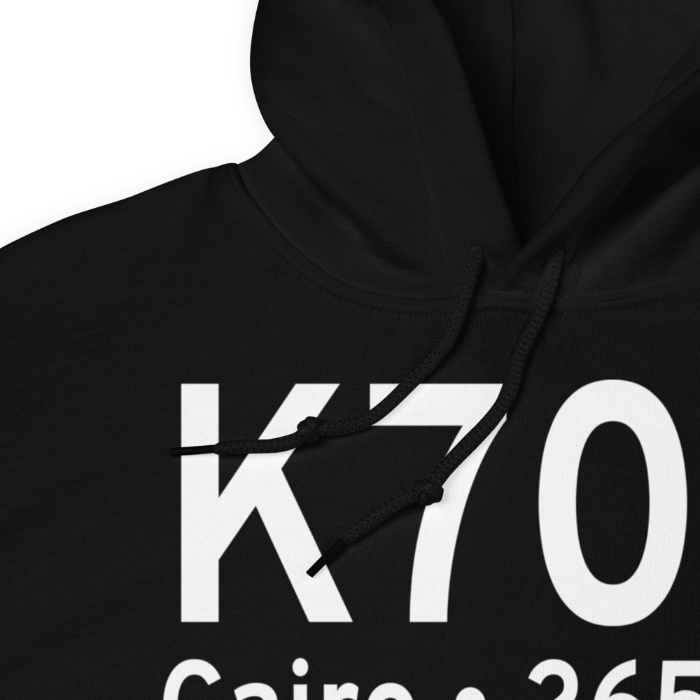 Cairo Grady County Airport (K70J) ICAO Hoodie Sweatshirt 