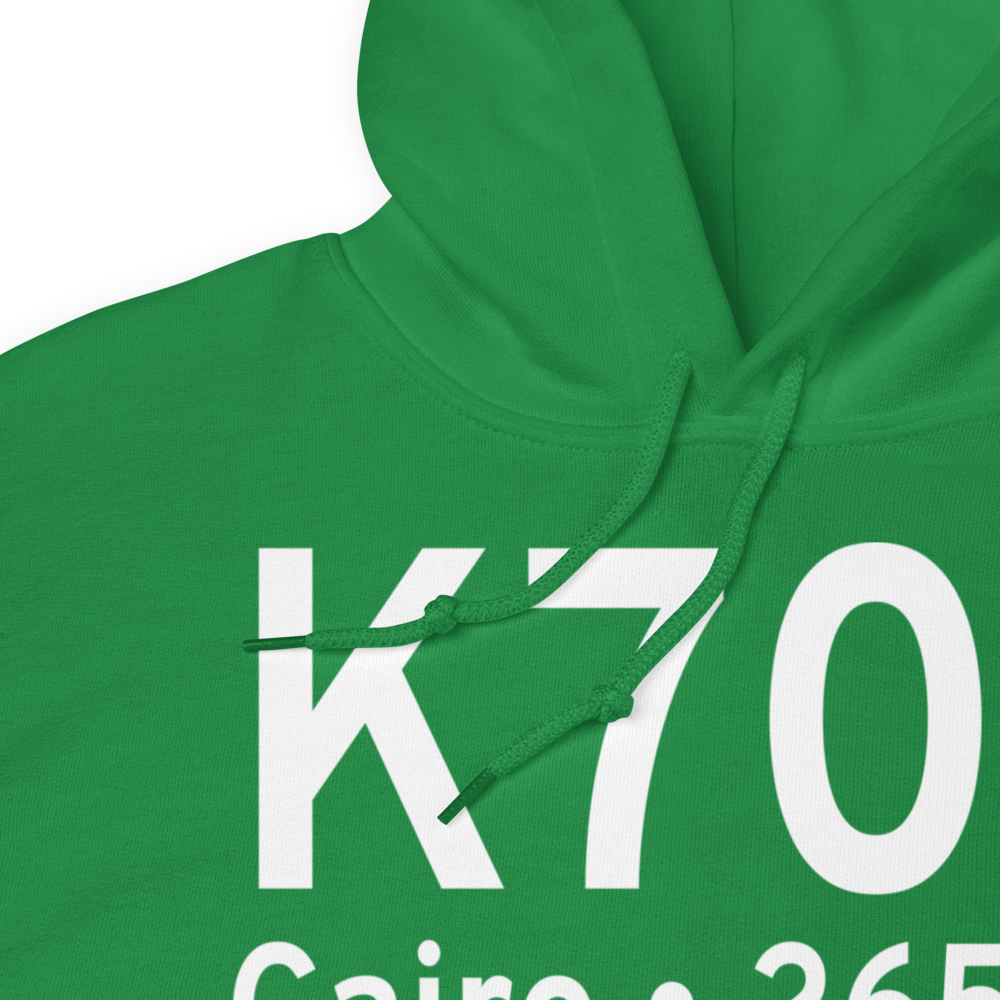 Cairo Grady County Airport (K70J) ICAO Hoodie Sweatshirt 