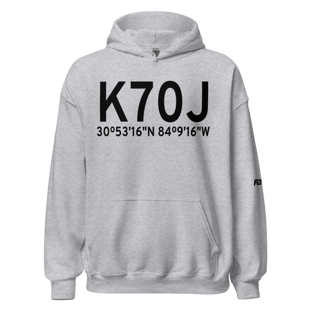 Cairo Grady County Airport (K70J) ICAO Hoodie Sweatshirt 