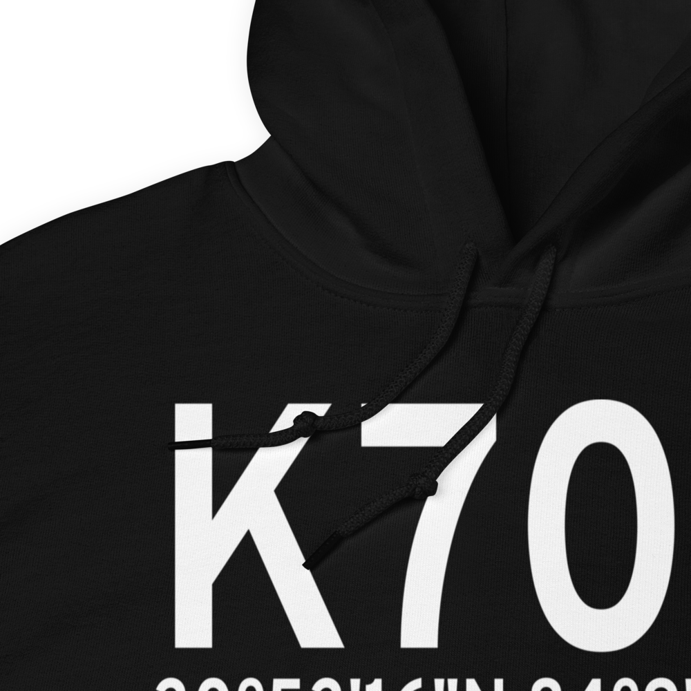Cairo Grady County Airport (K70J) ICAO Hoodie Sweatshirt 