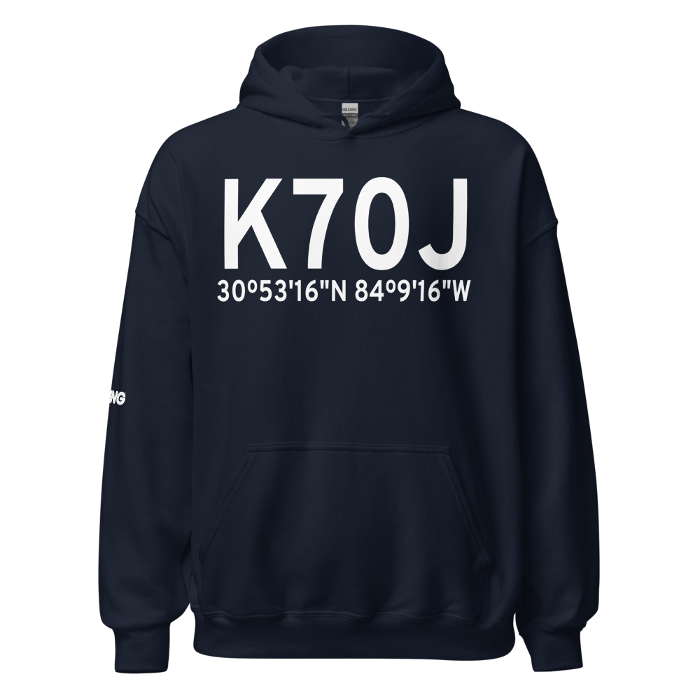 Cairo Grady County Airport (K70J) ICAO Hoodie Sweatshirt 