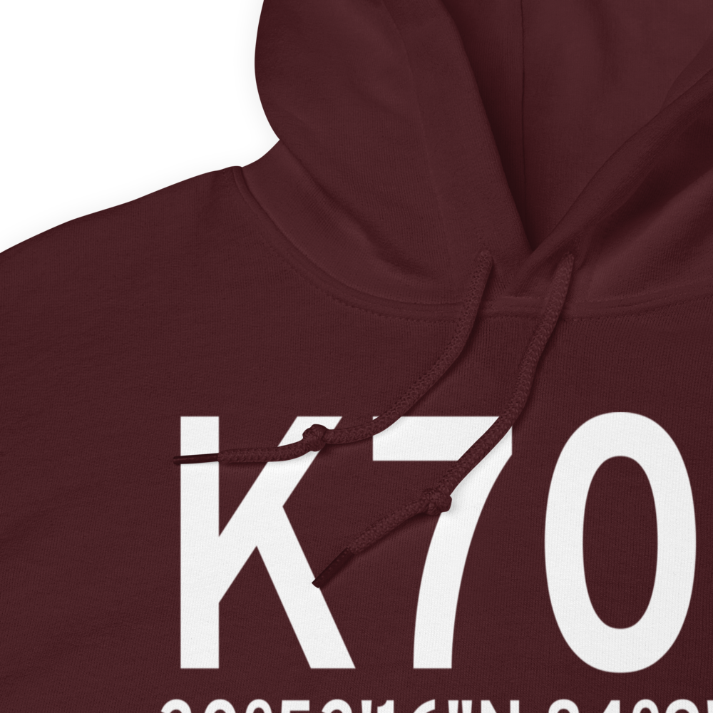 Cairo Grady County Airport (K70J) ICAO Hoodie Sweatshirt 
