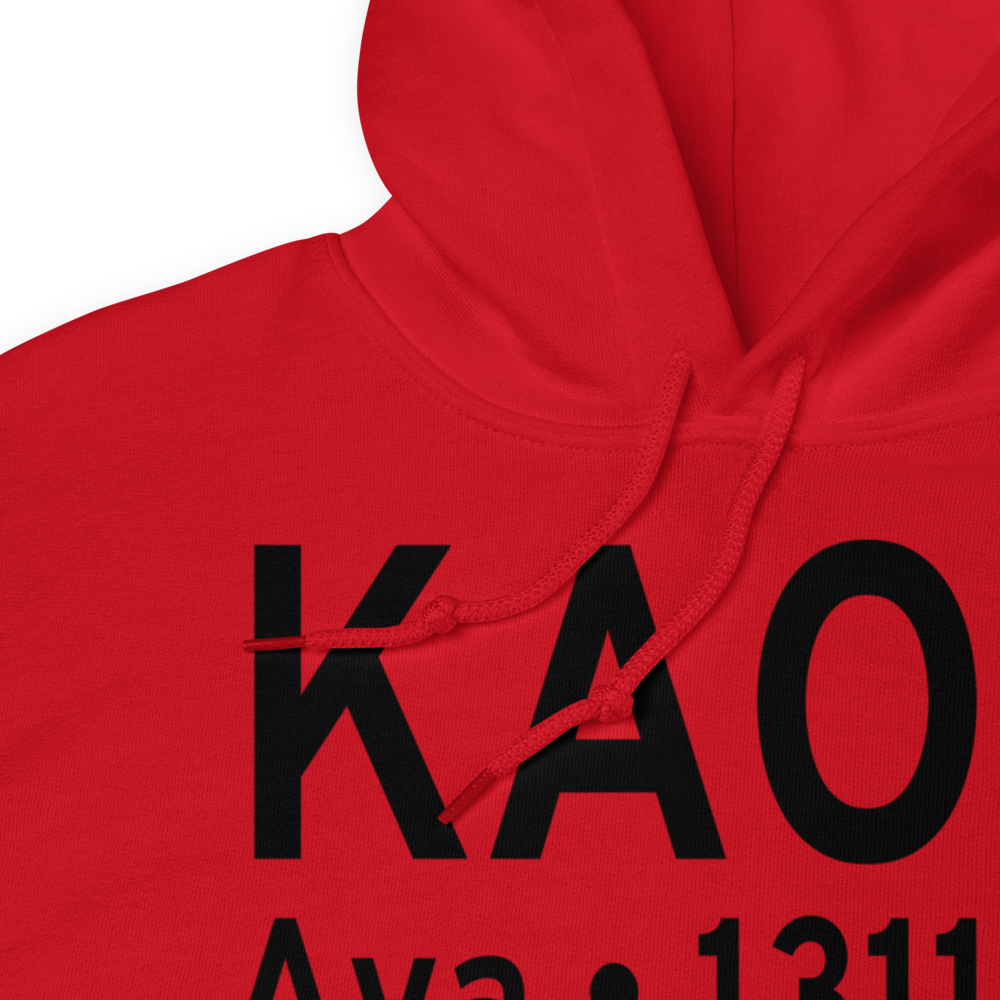 Ava Bill Martin Memorial Airport (KAOV) ICAO Hoodie Sweatshirt 