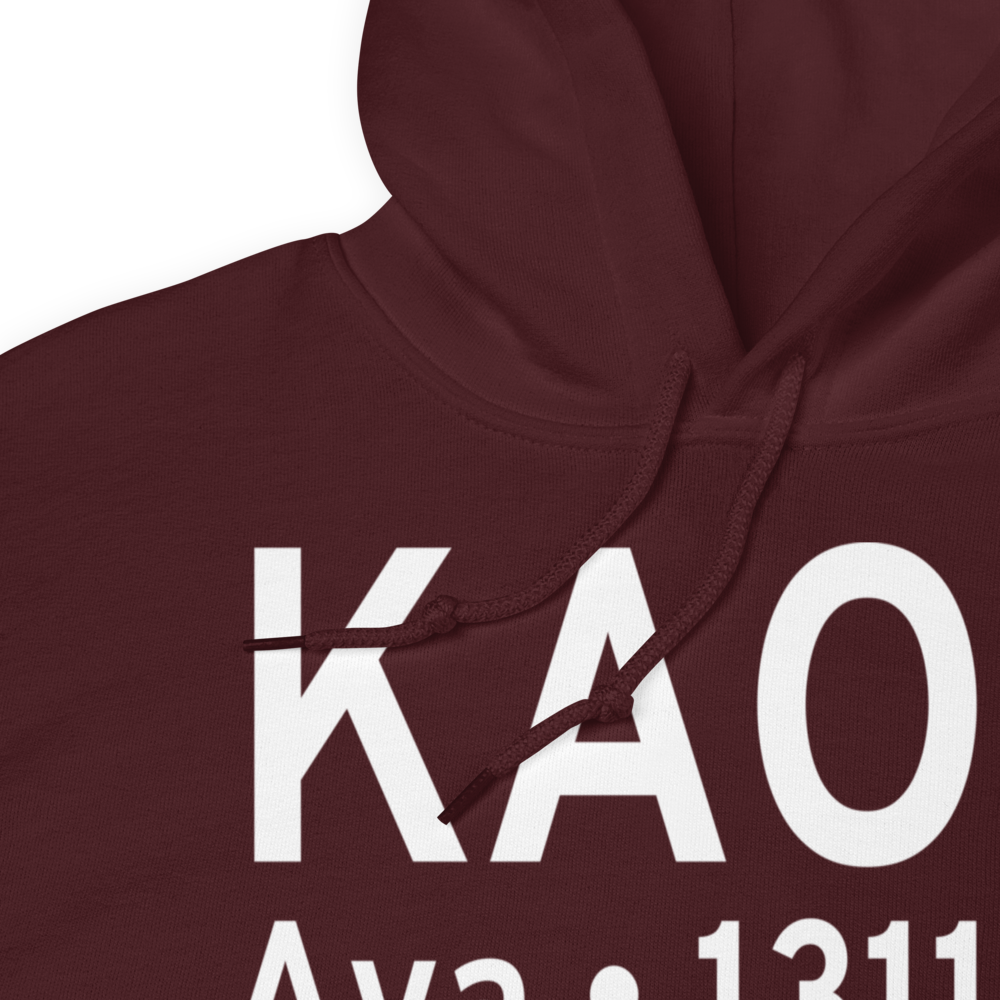 Ava Bill Martin Memorial Airport (KAOV) ICAO Hoodie Sweatshirt 