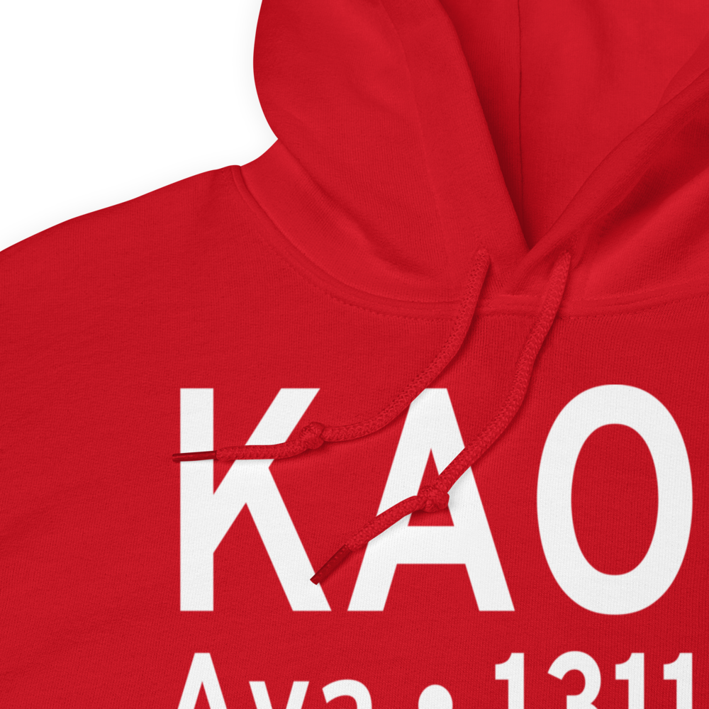 Ava Bill Martin Memorial Airport (KAOV) ICAO Hoodie Sweatshirt 