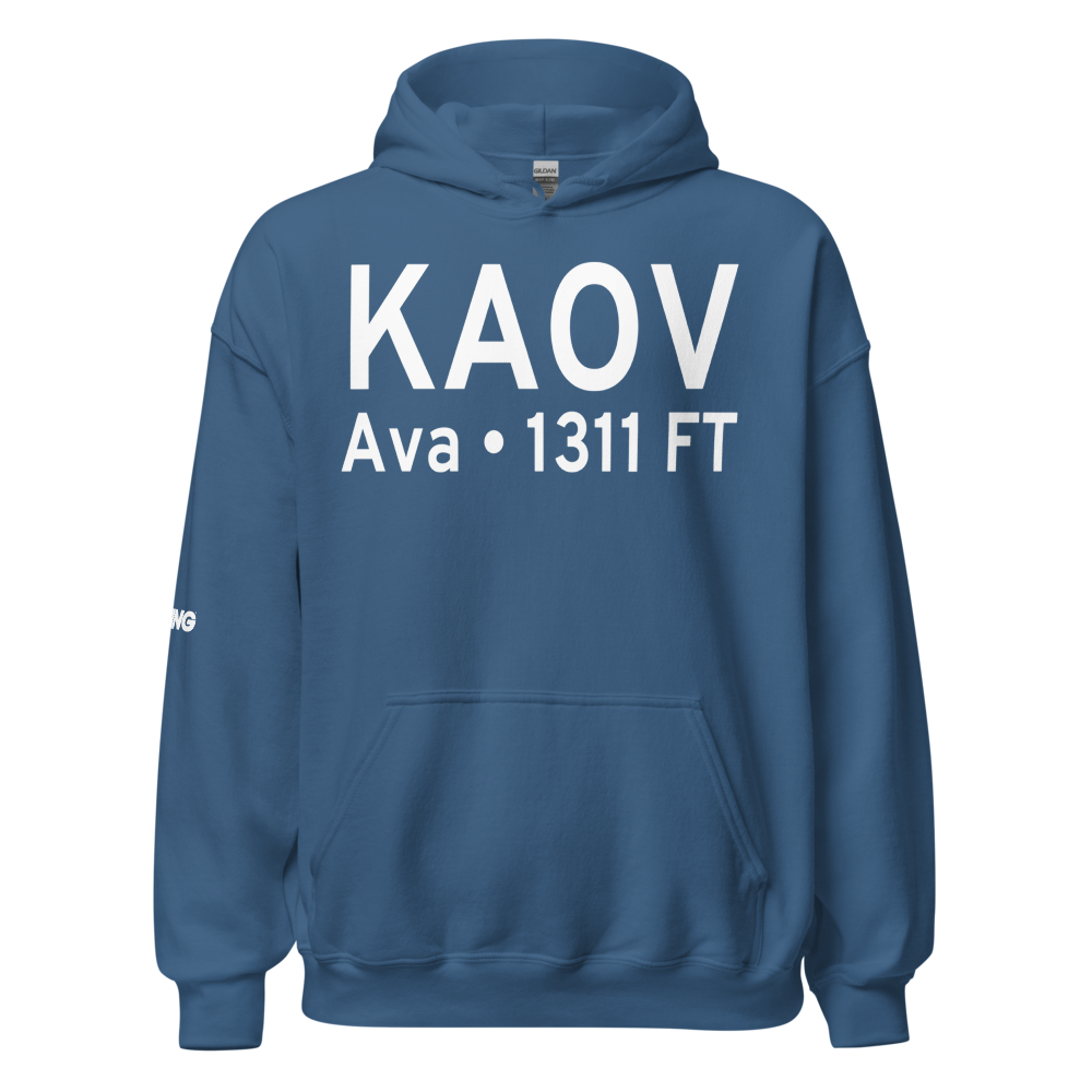 Ava Bill Martin Memorial Airport (KAOV) ICAO Hoodie Sweatshirt 