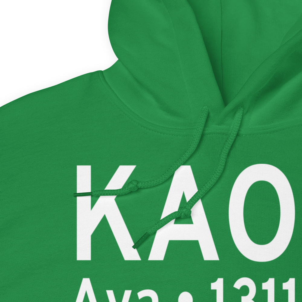 Ava Bill Martin Memorial Airport (KAOV) ICAO Hoodie Sweatshirt 