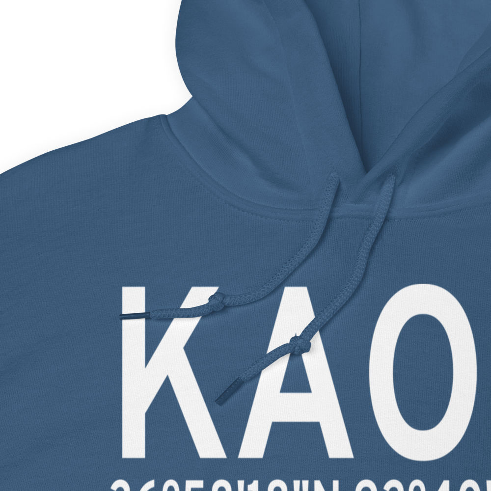 Ava Bill Martin Memorial Airport (KAOV) ICAO Hoodie Sweatshirt 