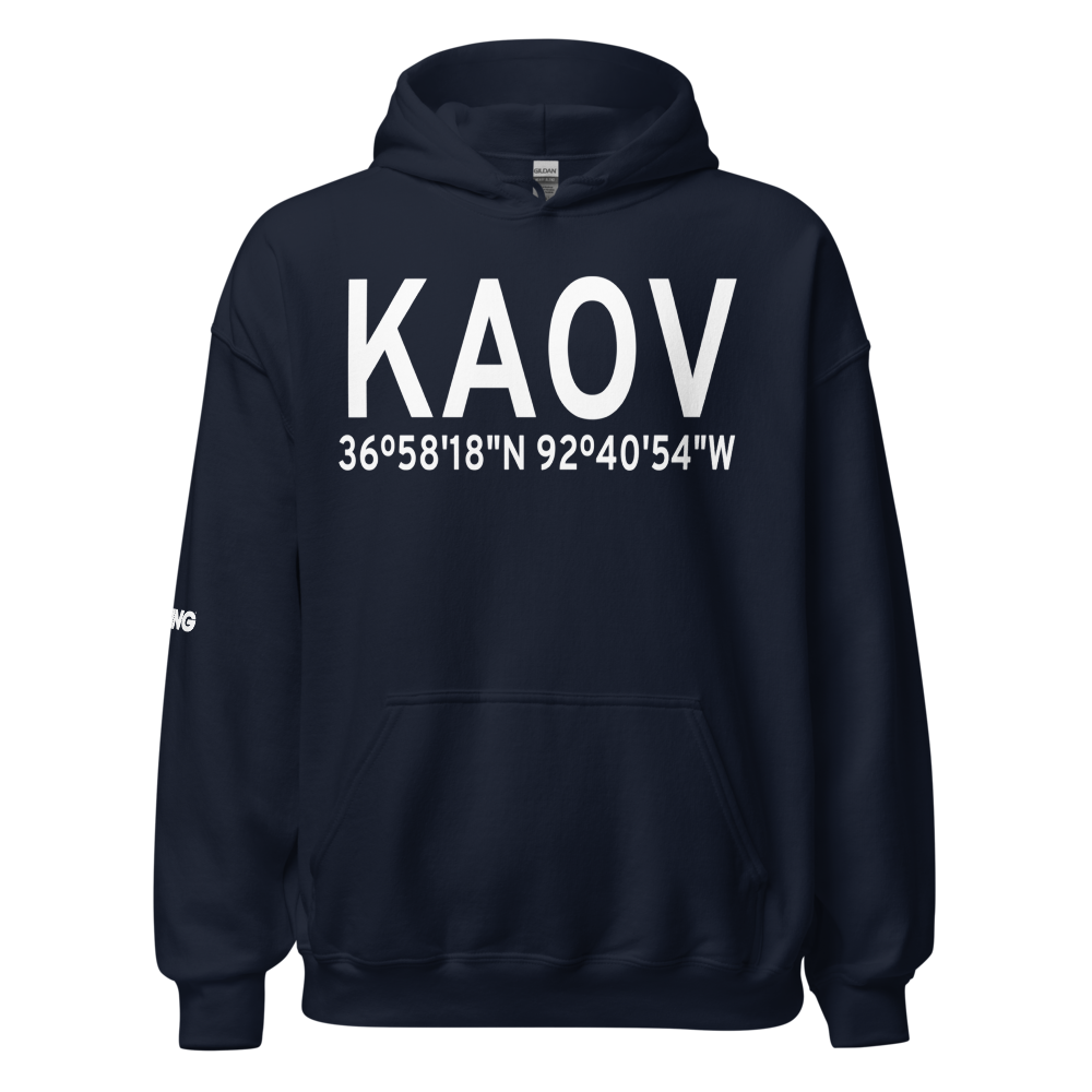 Ava Bill Martin Memorial Airport (KAOV) ICAO Hoodie Sweatshirt 