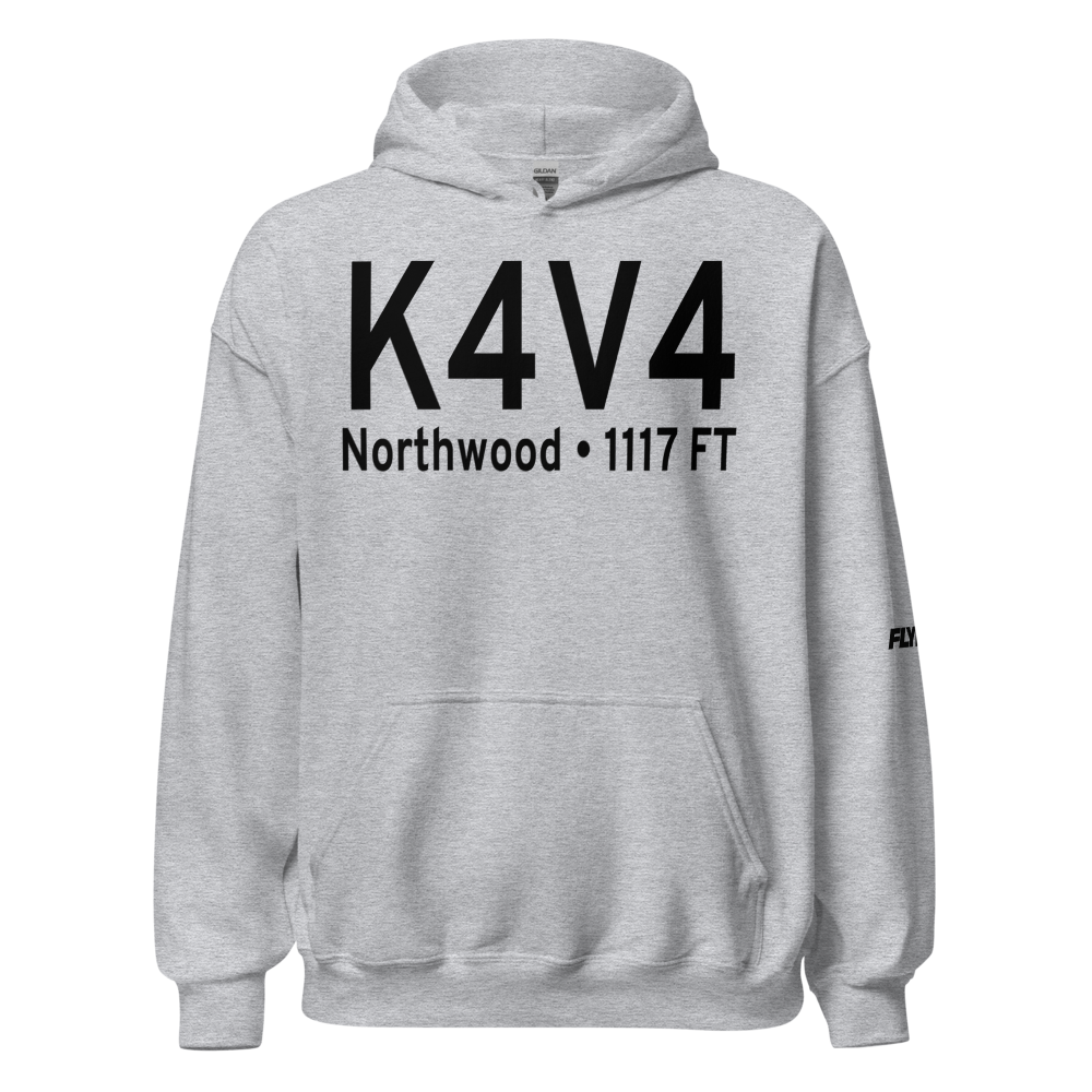 Northwood Municipal Vince Field (K4V4) ICAO Hoodie Sweatshirt 