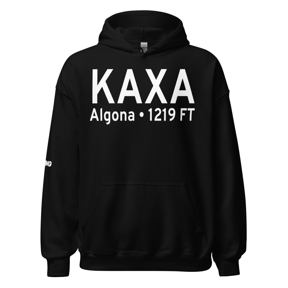 Algona Municipal Airport (KAXA) ICAO Hoodie Sweatshirt 
