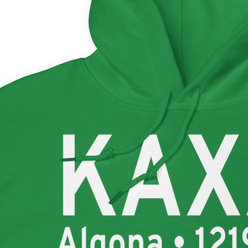 Algona Municipal Airport (KAXA) ICAO Hoodie Sweatshirt 