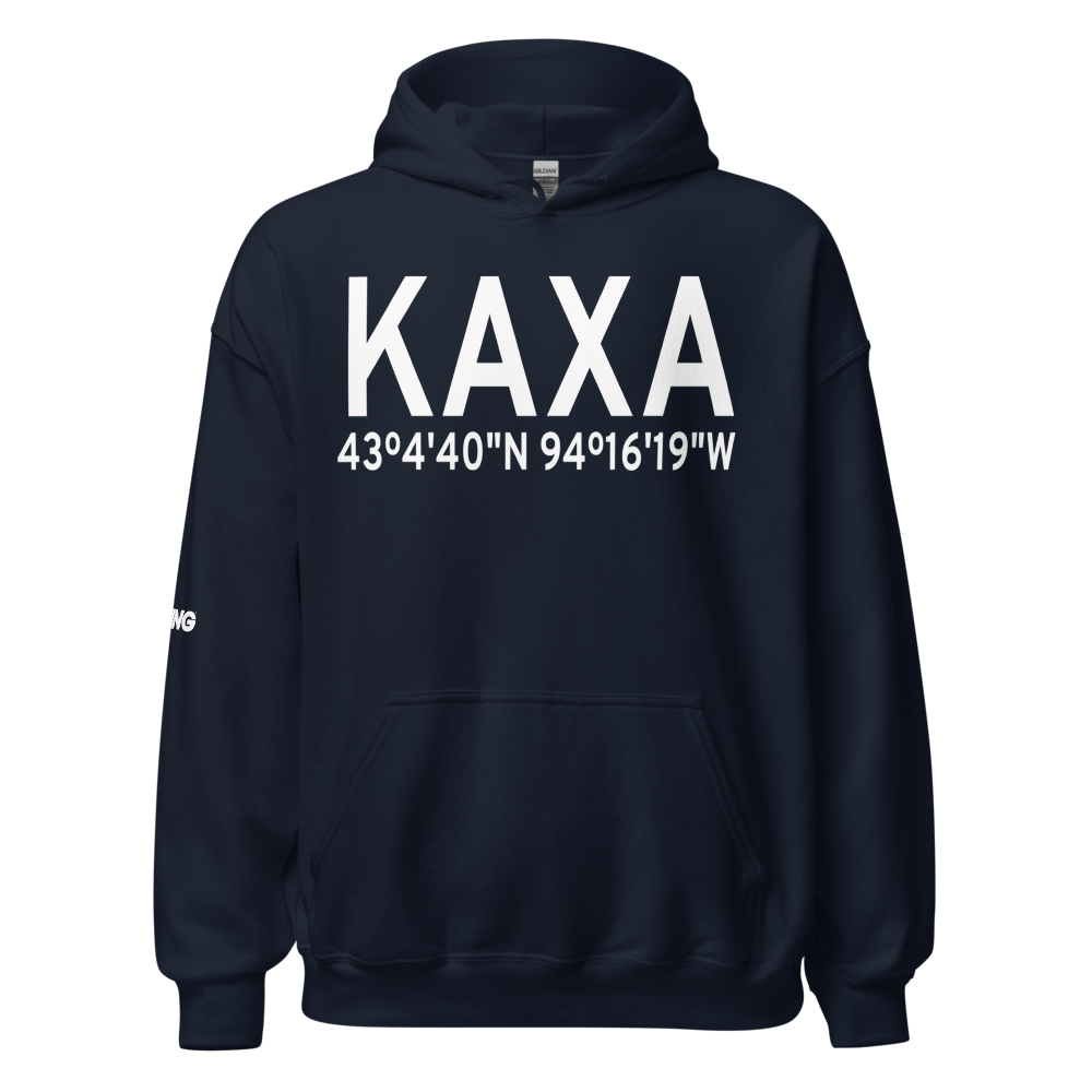 Algona Municipal Airport (KAXA) ICAO Hoodie Sweatshirt 